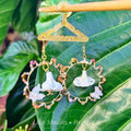 Afternoon Sunrise Butterfly Puakenikeni Beaded Hoop Large