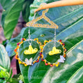 Morning Sunrise Butterfly Puakenikeni Beaded Hoop