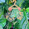 Golden Monstera Earrings