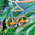 Sunset Skies Butterfly Puakenikeni Beaded Hoop - Large