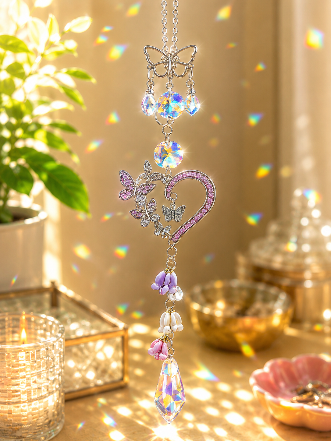 Butterfly Crown Flower Sun Catcher