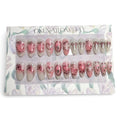 Handpainted Hearts of Love Press On Nail Set (Long)