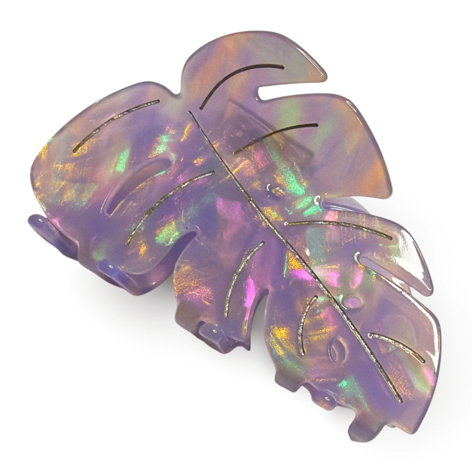 Tropical Lilac Monstera Hairclip