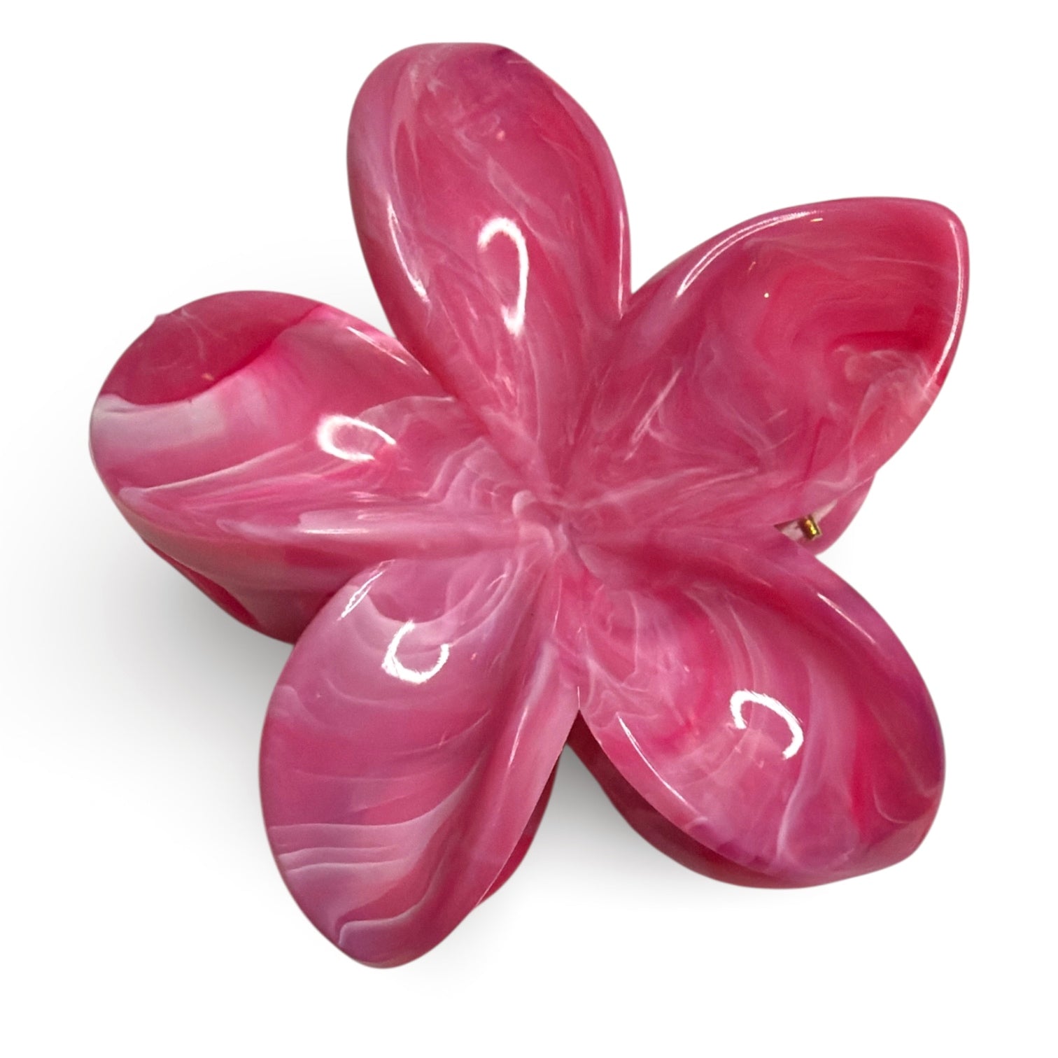 Pink Watercolor Plumeria Hairclip